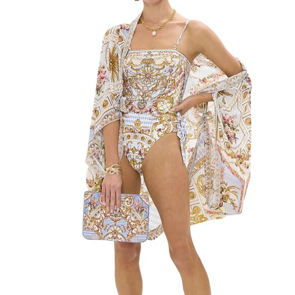 Camilla Eyelet Tie One Piece Swimsuit Multicolor Size M 10473 - Picture 3 of 4